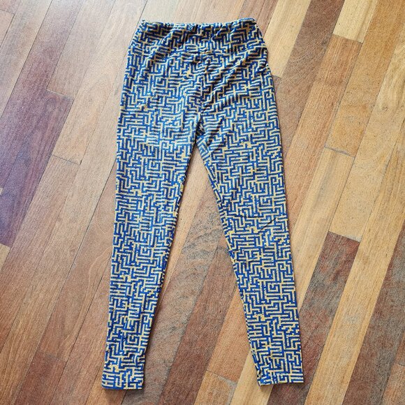 LuLaRoe Multicolored Curvy Maze Abstract Leggings One Size - Picture 5 of 8